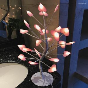 Tafellampen Luminarias 24 LED Liefde Hart Bureaublad Bonsai Boom Nachtlamp Vakantie Voor Slaapkamer Feest Bruiloft Valentijnsdag