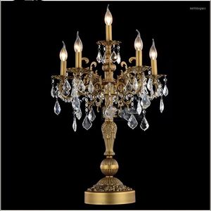 Lampes de table Luxueux Crystal Light Bureau moderne Mariage Candelabra Lustres Salon Chambre Éclairage