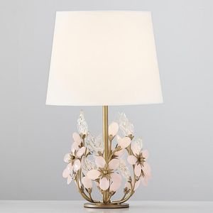Lampes de table de luxe chambre d'enfant fleur lampe haut de gamme exquis chambre princesse pétale chaud belles filles éclairages