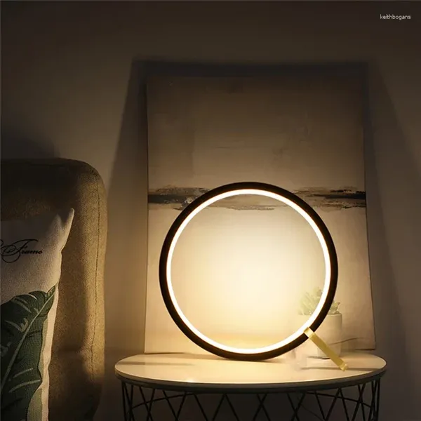Lámparas de mesa de lujo diseño de dormitorio de lámpara creativa de lujo sala de estar industrial táctil toque lámpara de chevet decoración redonda