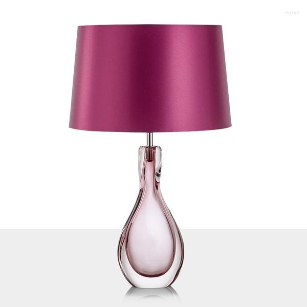 Lampes de table de luxe vitrail support luminaires de bureau pour El chambre lampe de chevet moderne Led décor à la maison éclairage E27