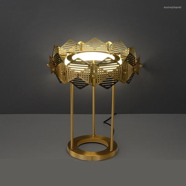 Lampes de table de la lampes de luxe ￉clairage de salle d'￩tude simple acier en acier inoxydable