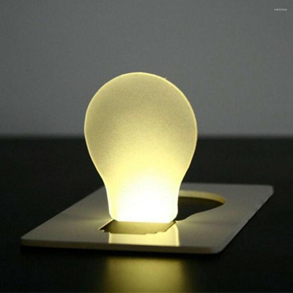 Lámparas de mesa Ly Portable Pocket LED Card Light Lámpara de noche de emergencia plegable para supervivencia al aire libre Senderismo