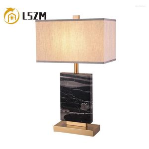 Tafellampen marmeren stof led lamp bureau licht binnen verlichting armatuur voor dressing bed Bedide Home Decoration Study Room