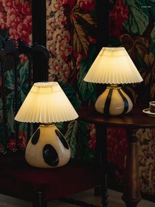 Tafellampen Middeleeuws Vintage Geplooid Puntstreep Glas Bureaulampen LED E27 Sfeer Modern Huis Decoratie Woonkamer Slaapkamer Als Geschenk Bar