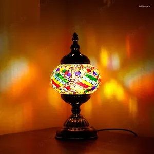 Tafellampen mediterrane Turkse stijl vintage kleurrijke glazen led bureau verlichtingsarmaturen bar slaapkamer bedachtige nachtlamp kunst decor