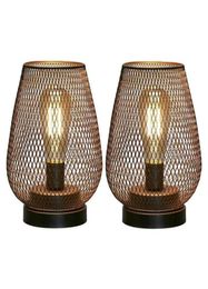 Lampes de table lampe à cage métallique Accent sans fil avec une batterie de chevet de bulbe LED pour les mariages Gardenegg Shape1107281