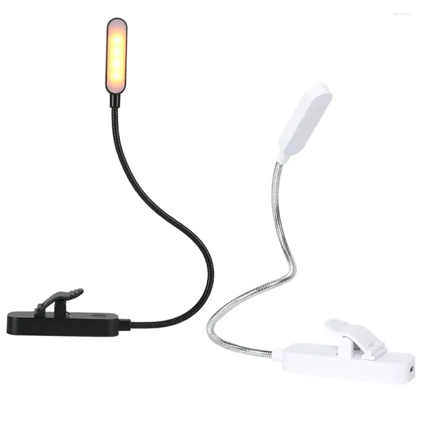 Lampes de table Mini LED pour le soin des yeux Lampe de lecture réglable Lampes de livre flexibles Clip de gradation rechargeable pour l'étude des enfants