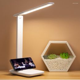 Tafellampen mini led bureaulamp 3 niveaus dimmable touch opvouwbaar bed lees lees oogbescherming nachtlicht dc5v USB power