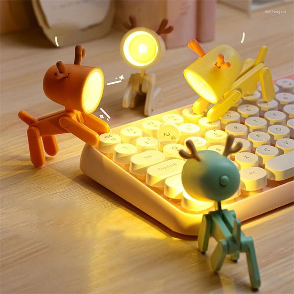 Lámparas de mesa Mini lámpara de escritorio LED Luz de noche de libro lindo para dormitorio Estudio Oficina Lectura Protección ocular Pequeña con batería