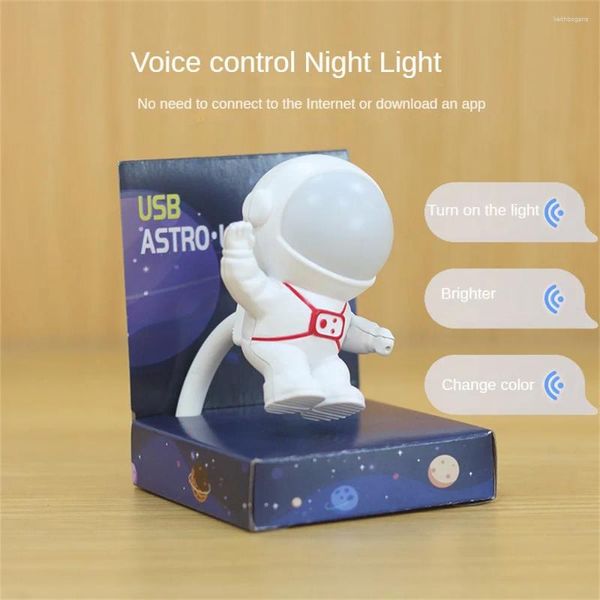 Lámparas de mesa mini LED Night Light Creative para portátil PC PC Notebook Temperatura Control de voz Control de voz Lámpara de escritorio flexible