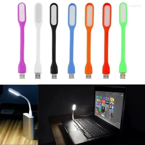 Lámparas de mesa mini LED USB LECTURA Luz flexible de lámpara de noche brillante Tableta de iluminación portátil PC Power Bank portátil portátil