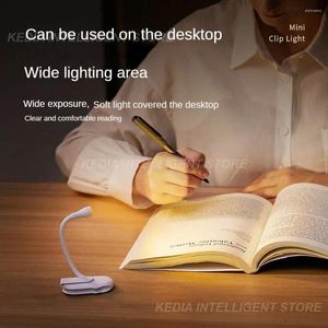 Tabellampen Mini Portable Bookmark Lees licht clip-on studies Desklamp LED-leesverlichting voor reisslaapkamer Oplaadbaar boek