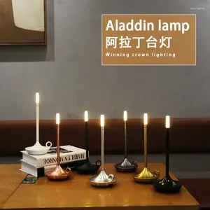 Tafellampen minimalistisch kaarsen metaal led licht restaurant slaapkamer bedhead oplaadbare touch sfeer nacht