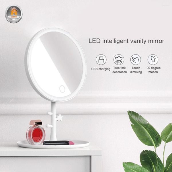 Lampes de Table Miroir Led Smart Écran Tactile Maquillage Lumière De Table Dimmable Lumières Nuit Haute Définition Cosmétique Femmes