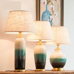 Lampes de table modernes tout en cuivre en céramique lampad