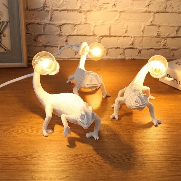 Lampes de table moderne animal lézard lampe à LED lampe en résine nordique maison salon chambre chevet restaurant allée éclairage 312Z