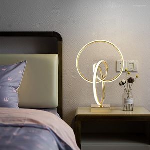 Lampes de table Art moderne Spiral Goldden Lampe à LED Creative Romantique Chambre Éclairage de chevet Café Salon Bar Decro Lumières