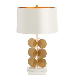 Lampes de table chevet moderne cuivre lampe de bureau tissu de marbre maison chambre luminaire TA097