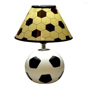 Lampes de table Lampes de bureau de football en céramique modernes Chambre d'enfant Salle d'étude Éclairages en tissu créatifs