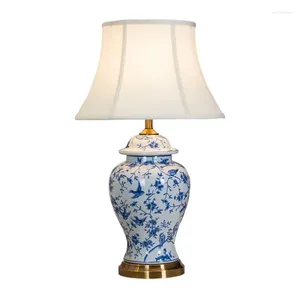 Lampes de table lampe en céramique chinoise moderne Jingdezhen salon de la chambre à coucher