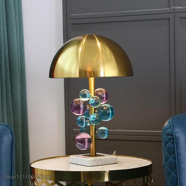Lampes de table moderne cristal bulle boule lampe nordique lampes de bureau pour salon chambre chevet étude support décor à la maison Luminaire