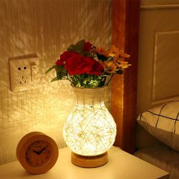 Tafellampen moderne decoratieve vaastafel voor slaapkamer bed bedarmbaar Scandinavisch geschenk LED Night Light Lamparas de Mesa AA230421