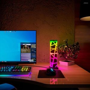 Lampes de table Design moderne acrylique USB lampe à LED 3D chambre chevet RGB Cube veilleuse couleur atmosphère éclairage de bureau