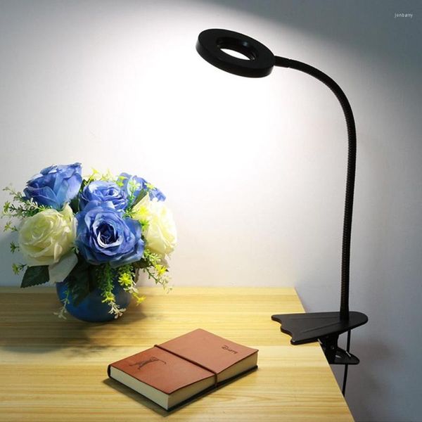 Lampes de table moderne lampe de bureau pince pour chambre Led lecture lit livre lumière aluminium USB étude Tafel Lampen