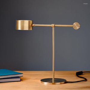 Tafellampen modern gouden geborsteld ijzeren lamp slaapkamer bed met knoopschakelaar us plug -in type