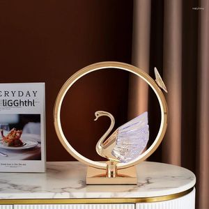 Tafellampen moderne gouden led swan lamp creatief design bureau licht decor voor huis woonkamer