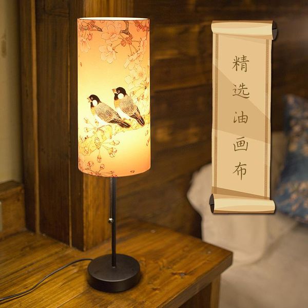 Lampes de table Moderne Ins Vent Chaud Chambre Chinois Chevet Dimmable Lampe Décoration Creative Étude Japonaise LED Petit LX111318Table