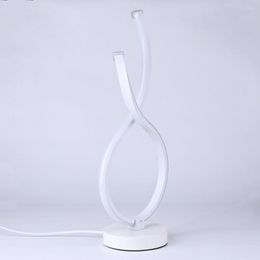 Lampes de table LED moderne décor de bureau lumière forme hélicoïdale lampe de support art décoration table de nuit faible consommation d'énergie pour chambre à coucher