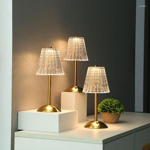 Tafellampen moderne ledglas binnen decoratie voor slaapkamer bedgebied woonkamer oplaadbare bureauverlichting vakantiegeschenken lichten