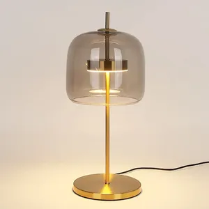 Lampes de table Jube de créateur de lampe en verre à LED moderne pour chambre de chambre à coucher Restaurant de maison décor de chevet en or