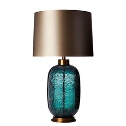 Lampes de table Lampe LED moderne Chambre Salon Décoration nordique Modèle de chevet Verre bleu Metal330s