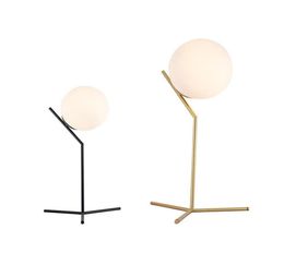 Lampes de table lampe à LED moderne Boule de verre clair en verre lisse de la nuance Lire pour la chambre au sol du sol conception dorée 3719519