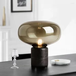 Tafellampen modern led marmeren lamp champignon glas bedmaakt Noordse eenvoudige designer slaapkamer woonkamer creatieve studie klein