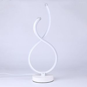 Tafellampen moderne led leesbureau lichten spiraalvormige vorm stand lamp art decoratie nachtkastje lage energieverbruik voor slaapkamer