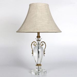 Tafellampen moderne luxueuze helder kristallen koper lamp lichaam zink legering standaard slaapkamer woonkamer