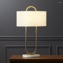 Tischlampen Moderne Marmorlampe Abajurs Wohnzimmer Home Decor Stoff Schlafzimmer Nachttischleuchte Licht