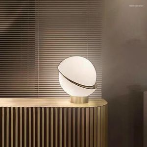 Lampes de table Design minimaliste moderne LED boule blanche abat-jour lumières pour chambre chevet étude lampe de lecture barre décor bureau