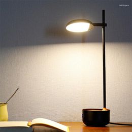 Lampes de table Lampe de bureau de lecture LED minimaliste moderne El Room Knob Gradation Orange Base Standing