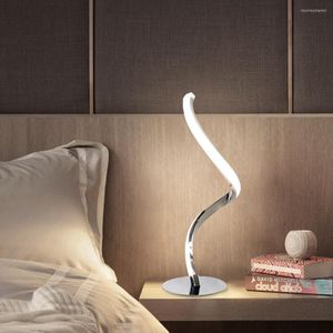 Lampes de table Lampe en spirale LED minimaliste moderne Touch Dimmer Chambre Chevet Salon Porche Balcon Décoration Éclairage intérieur