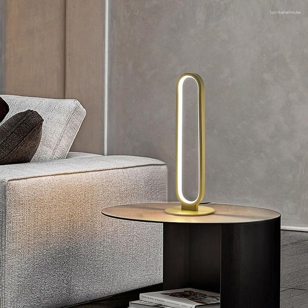 Lámparas de mesa, luz minimalista moderna, lámpara de cobre de lujo, sala de estar, dormitorio, mesita de noche, escritorio de estilo nórdico