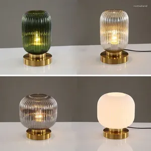 Lampes de table modernes minimalistes en verre rétro de chambre à coucher lampe de chevet de chambre à coucher