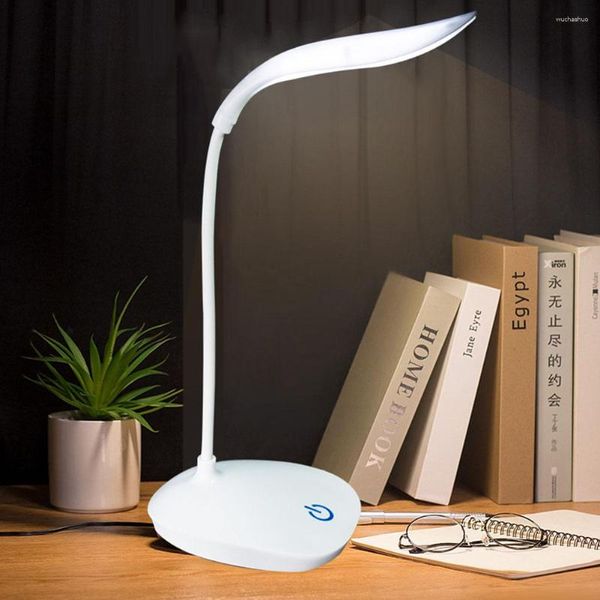 Lámparas de mesa Luces nocturnas modernas Protección para los ojos Lámpara de escritorio de lectura Toque regulable USB recargable 3 modos para dormitorio Hogar Regalo especial