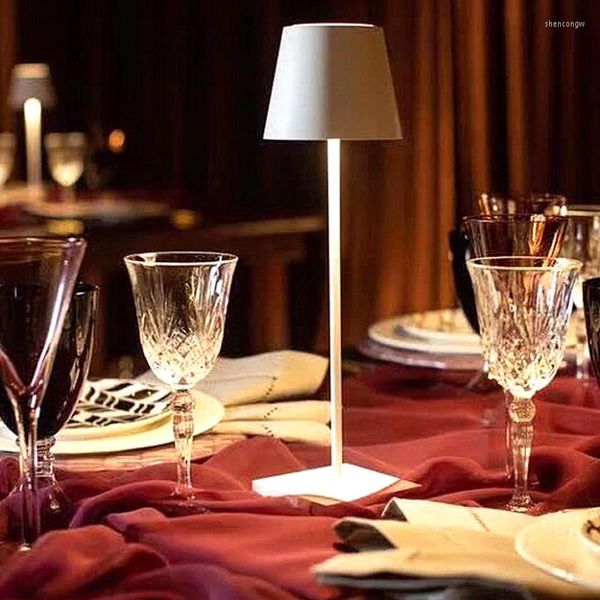 Lampes de table lampe de Style nordique moderne Led bureau sans fil tactile gradation veilleuse avec Port de charge Usb pour Restaurants Bar