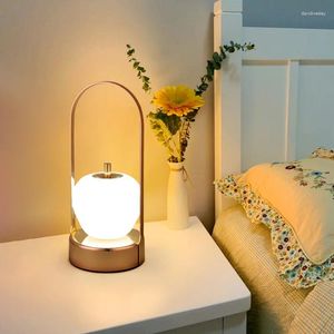 Tafellampen Moderne lamp in Scandinavische stijl, draagbaar nachtkastje, aanraakgestuurd oppervlak, voor slaapkamer, woonkamer
