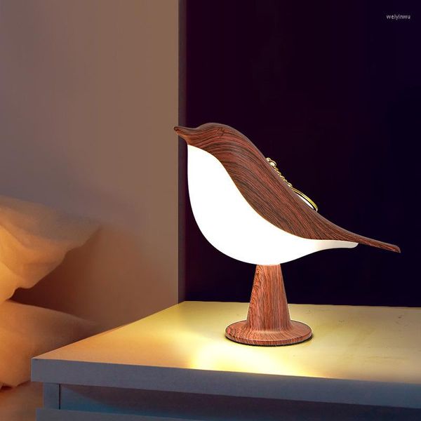 Lámparas de mesa Moderna Simple Urraca Lámpara Led Dormitorio Estudio Mesita de noche Sala de estar Decoración Touch Bird Escritorio Coche